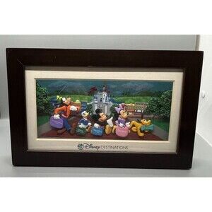 Collectible Disney Destinations Framed 3D Art Wall Table Top Decor Magic Kingdom